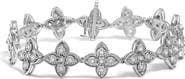 Haus of Brilliance Silver 1.0 cttw Miracle-Set Diamond 4 Leaf Clover Link Bracelet