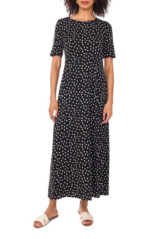 Vince Camuto Print Stretch Jersey Maxi Dress In Black