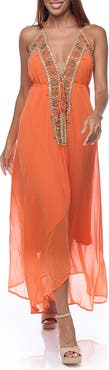RANEES Embellished Halter Cover-Up Dress