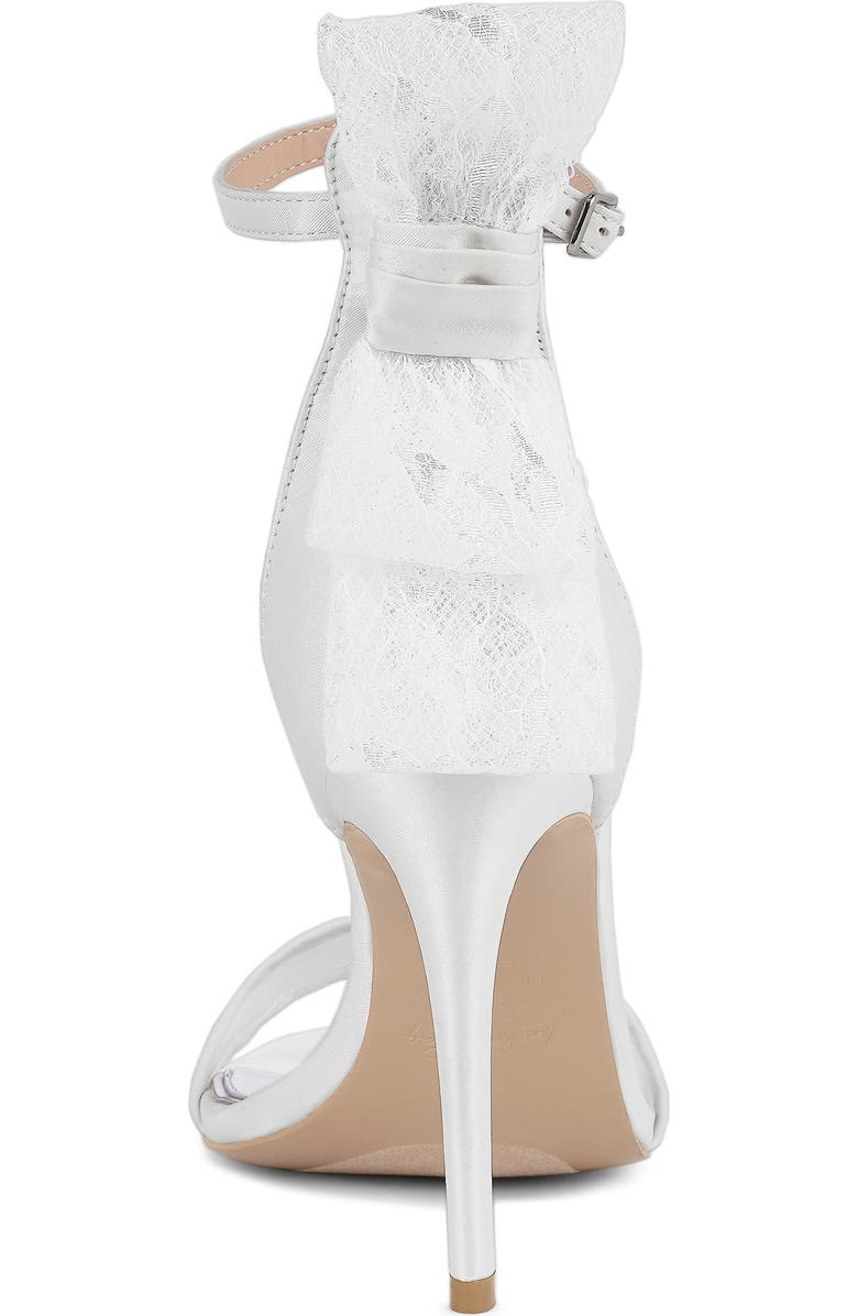 LONDON RAG Delancy Lace Bow Satin Stiletto Sandal, Alternate, color, White