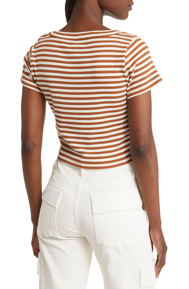 Madewell Brightside Stripe V-Neck Crop Tee, Alternate, color, 