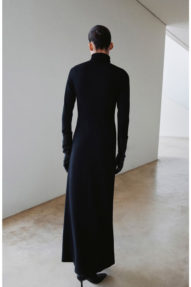 Turtleneck Long Sleeve Knit Dress, Alternate, color, BLACK