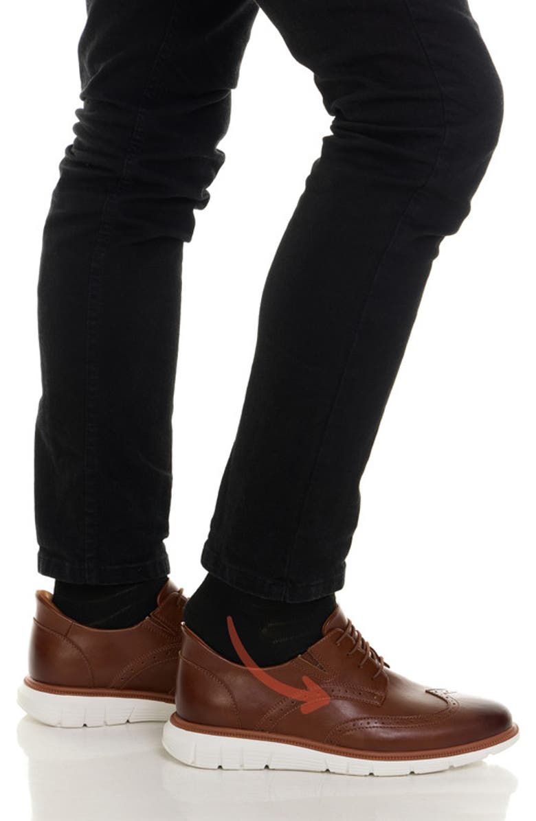 Marc Joseph New York Hill Street Hands Free Technology Leather Wingtip Casual Oxford, Alternate, color, Cognac Grainy Leather