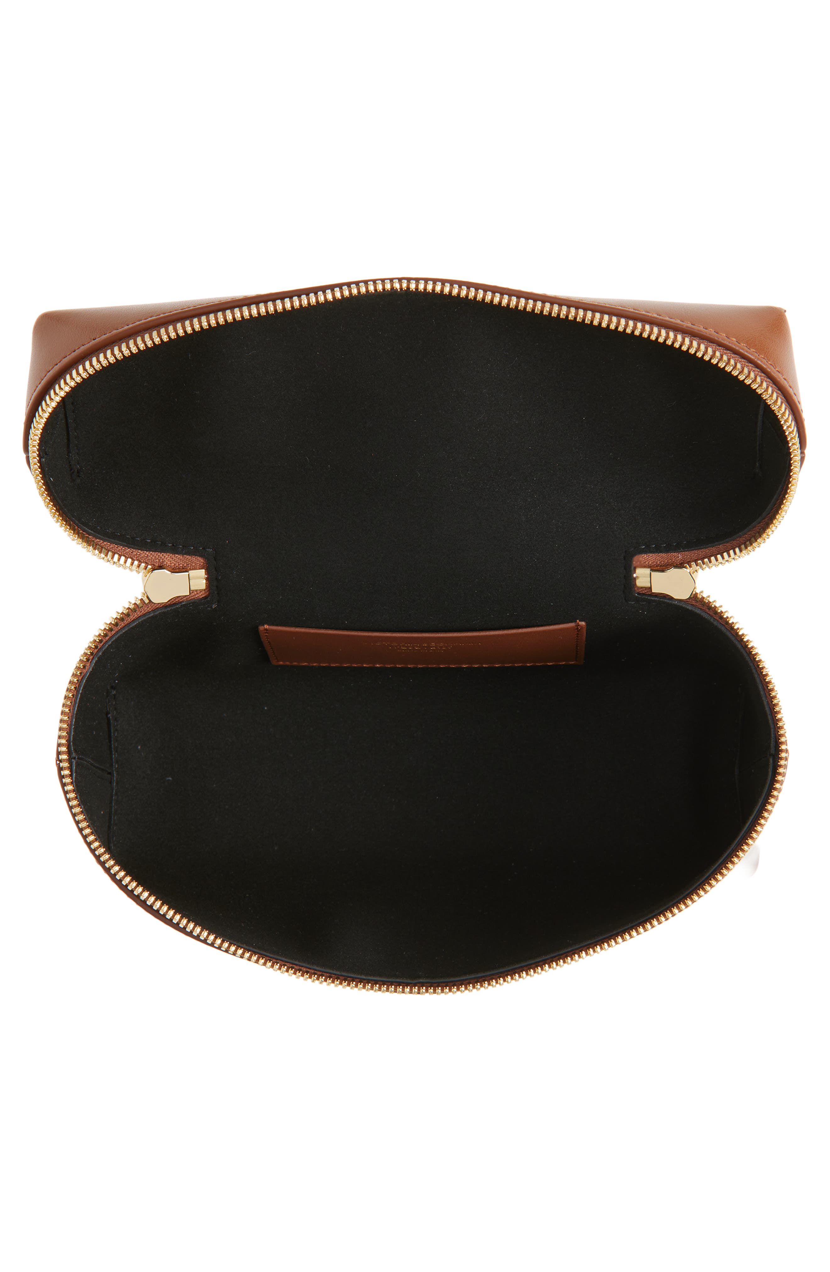 Victoria Beckham Vanity Case Leather Crossbody Bag, Alternate, color, Dark Tan