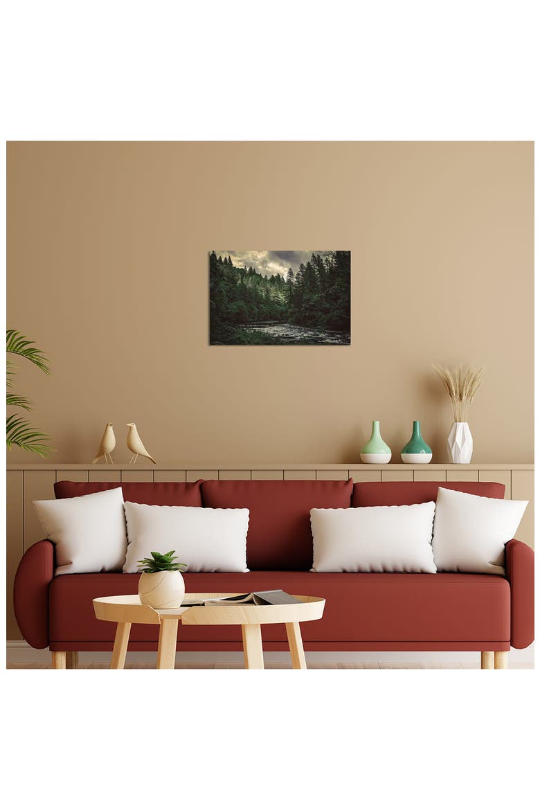 Pacific Northwest River and Trees by Nature Magick Canvas Wall Art, Alternate, color, FOREST RIVER