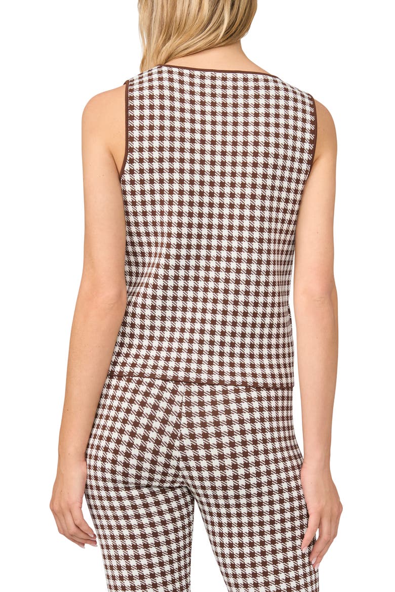 Gingham Jacquard Sweater Tank, Alternate, color, CHOCOLATE FUDGE