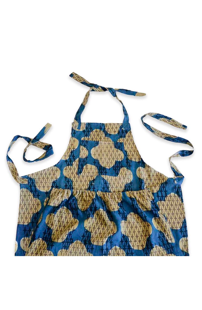 Ichcha Organic Cotton Block Print Apron, Alternate, color, Blue