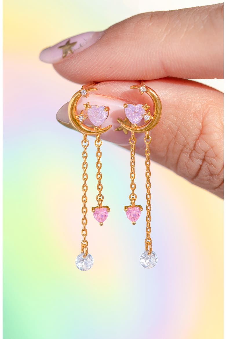 Cosmic Love Drop Earrings, Alternate, color, GOLD