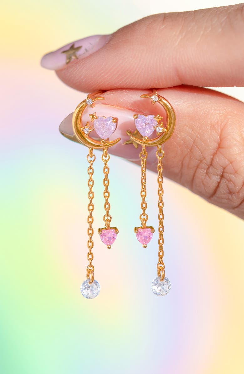 Girls Crew Cosmic Love Drop Earrings, Alternate, color, Gold