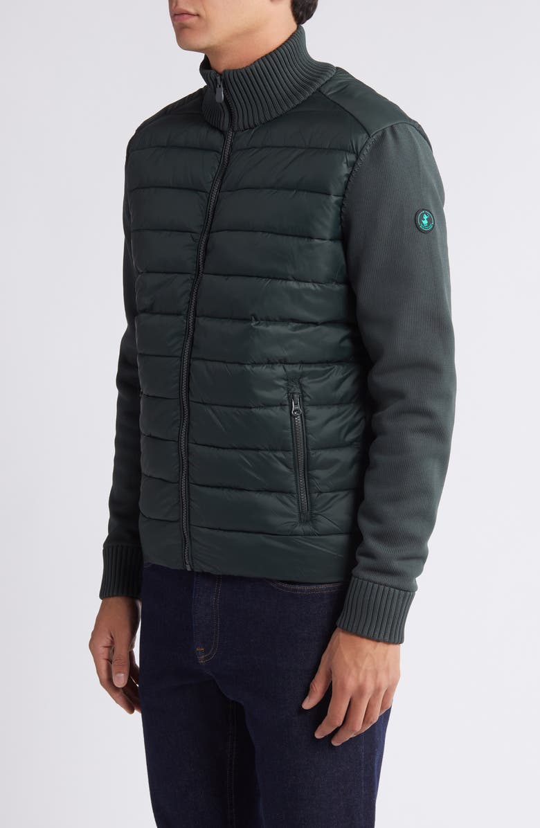 Save The Duck Sedum Mixed Media Hybrid Jacket, Alternate, color, Green Black