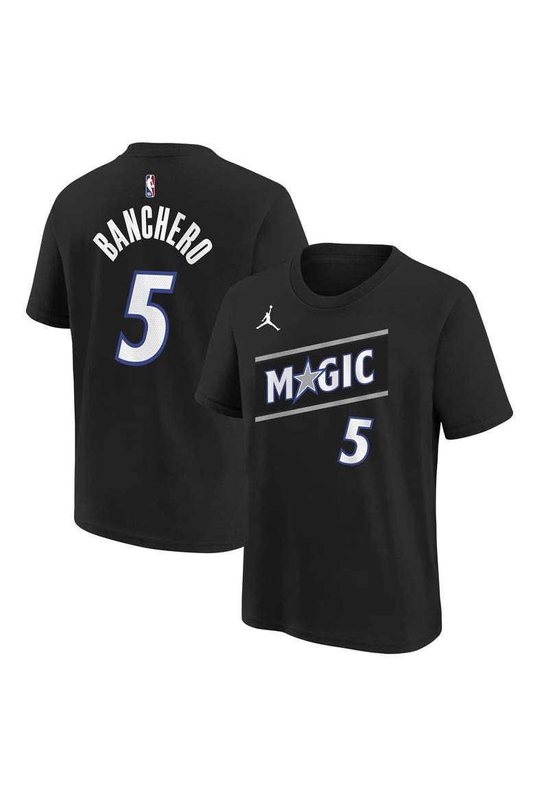 Youth Jordan Brand Paolo Banchero Black Orlando Magic Name & Number T-Shirt - Statement Edition, Main, color, Black