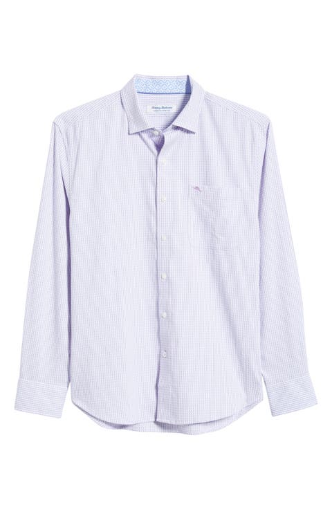 Sarasota Stretch Ventura Bay Textured IslandZone® Button-Up Shirt