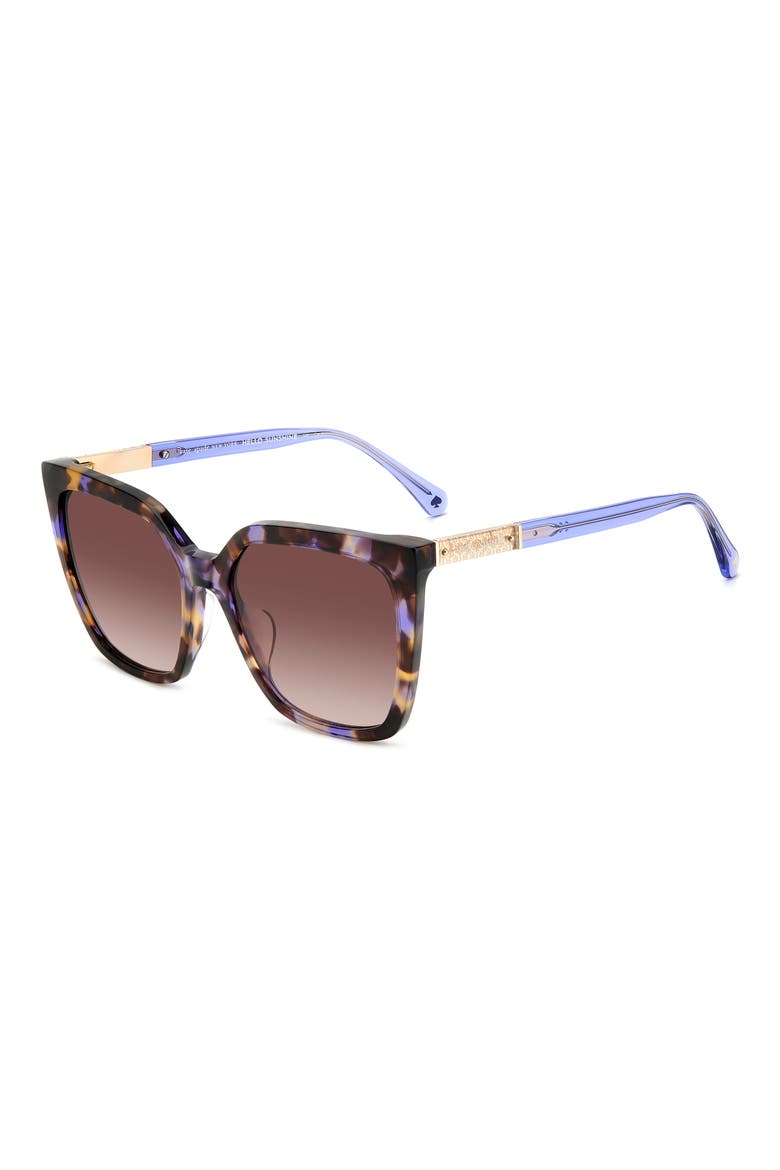 marlowe 55mm gradient square sunglasses, Alternate, color, HAVANA MULTI/ BROWN GRADIENT