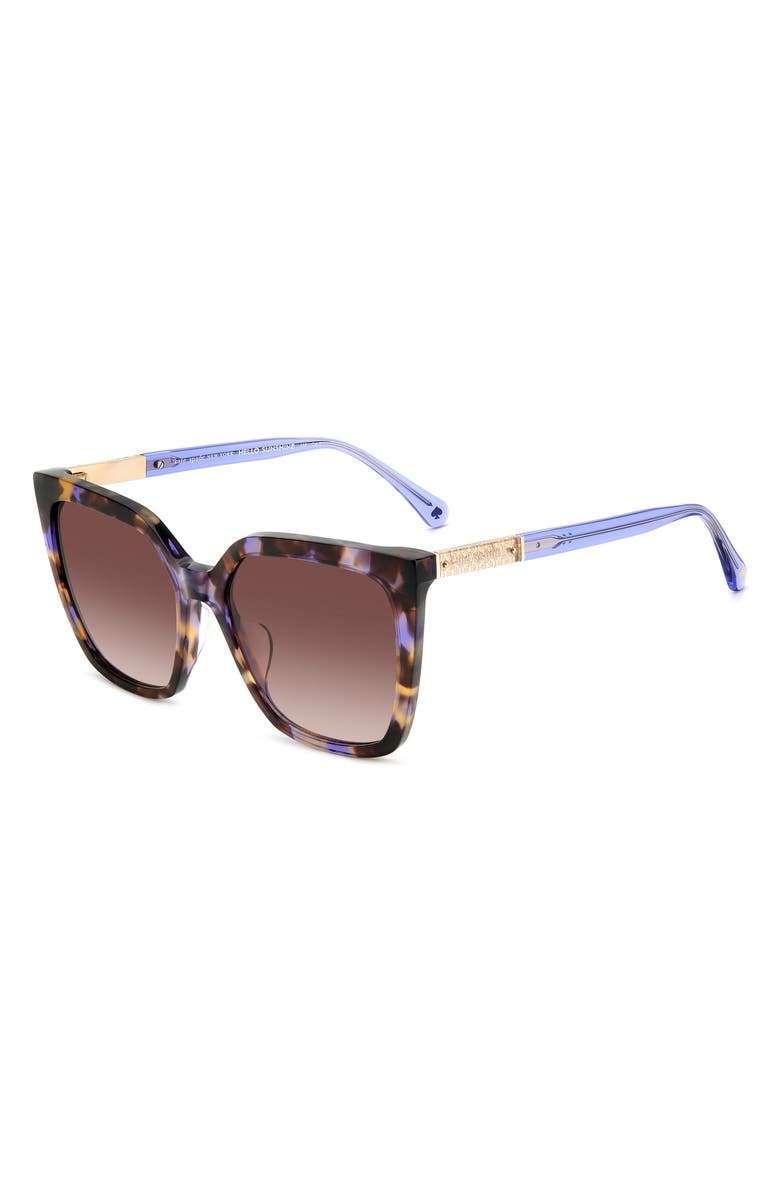 Kate Spade New York marlowe 55mm gradient square sunglasses, Alternate, color, Havana Multi/ Brown Gradient