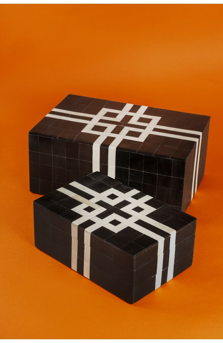 GAURI KOHLI Bindra Decorative Boxes, Set of 2, Main, color, Black