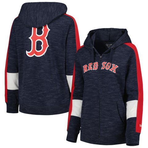 Women's New Era Navy Boston Red Sox Colorblock Full-Zip Hoodie