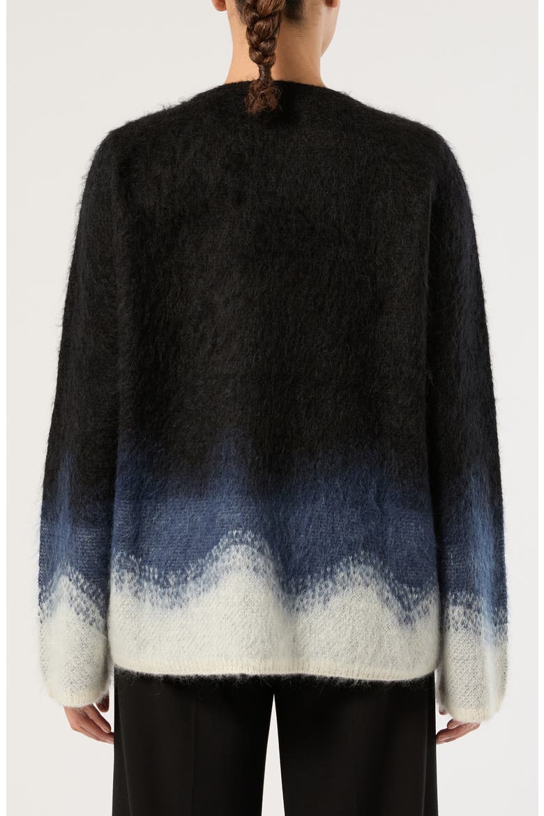 Sordine Crewneck Mohair Blend Sweater, Alternate, color, BLACK WHITE