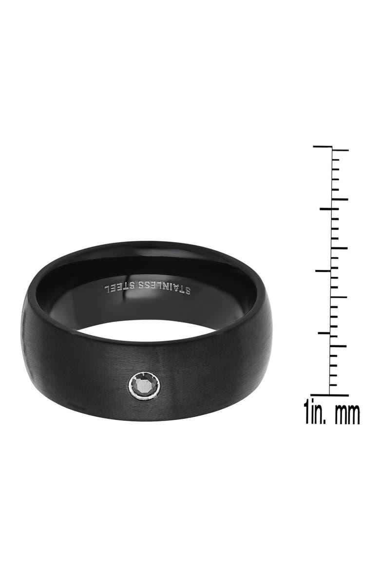 Men's Black Ion Plated Stainless Steel Ring, Alternate, color, BLACK