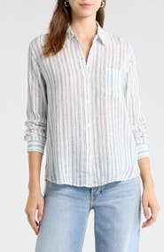 Rails Charli Stripe Linen Blend Shirt