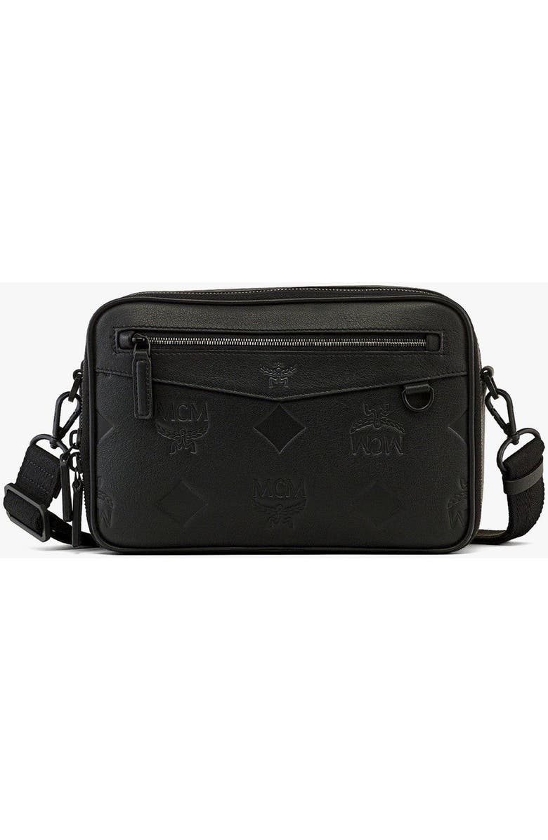 MCM Diamond Camera Bag in Maxi Monogram Leather, Main, color, Black