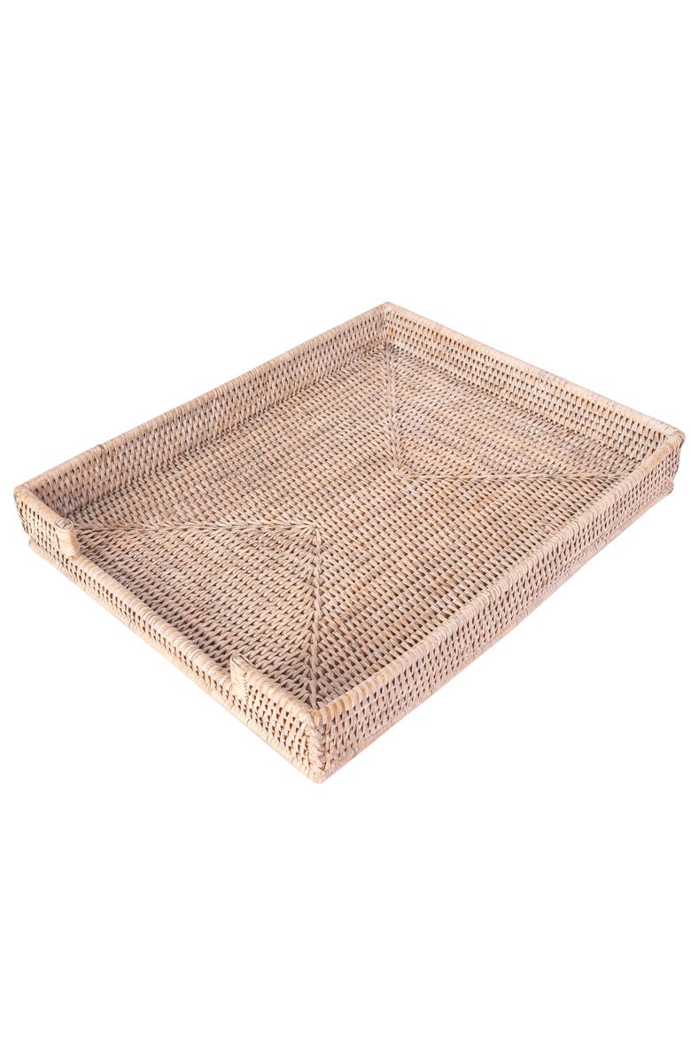 Artifacts Rattan Office Paper Tray, Main, color, White Wash