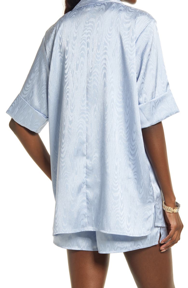 Open Edit Jacquard Satin Button-Up Blouse, Alternate, color, 