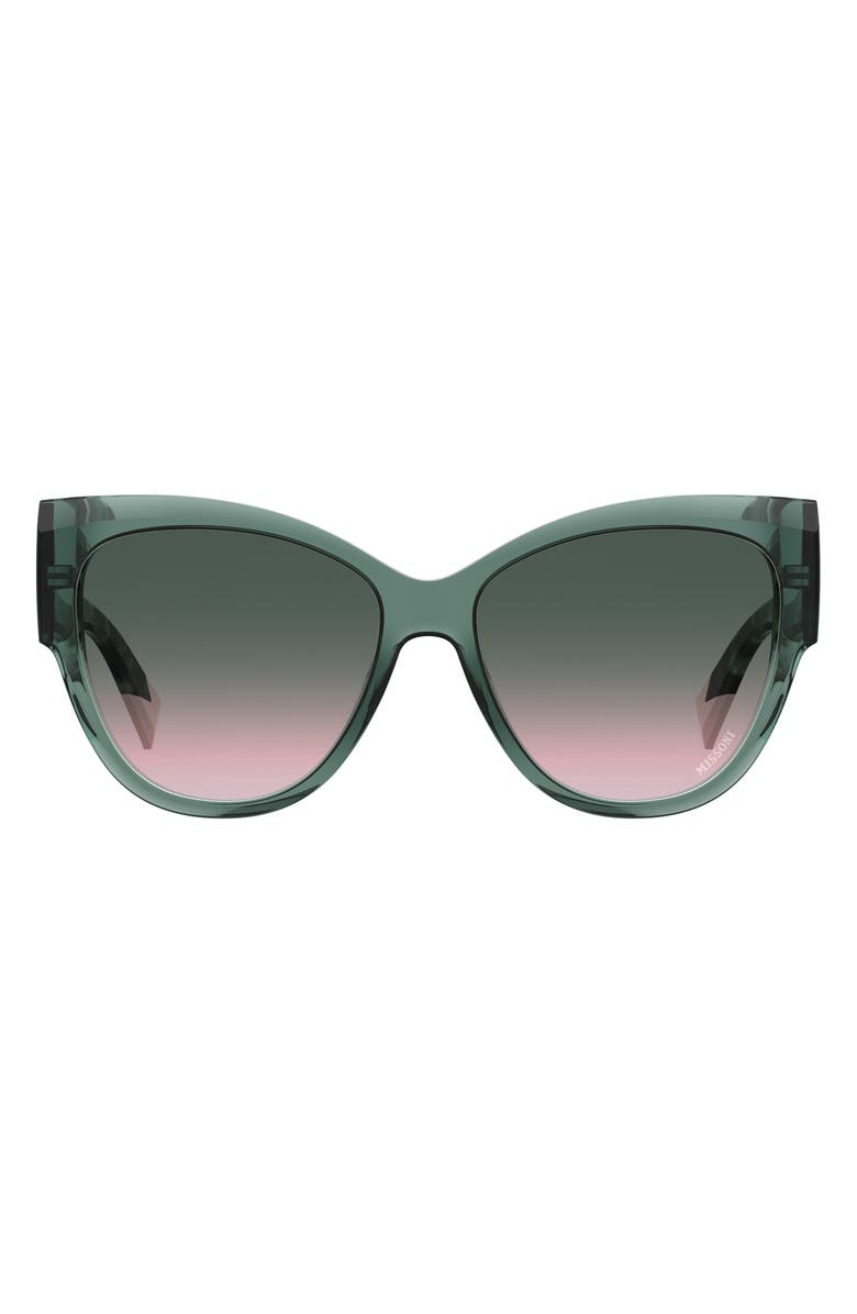 Missoni 57mm Sqaure Gradient Sunglasses, Main, color, Green