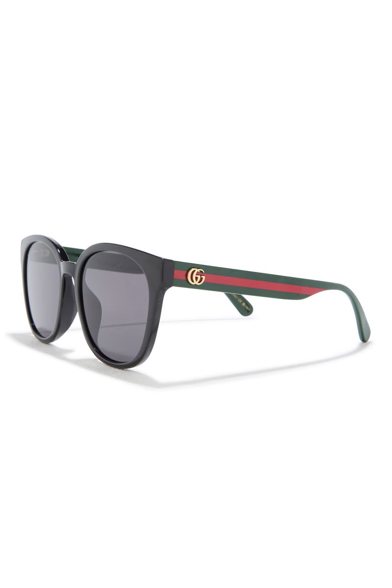 56mm Cat Eye Sunglasses, Alternate, color, BLACK GREEN GREY