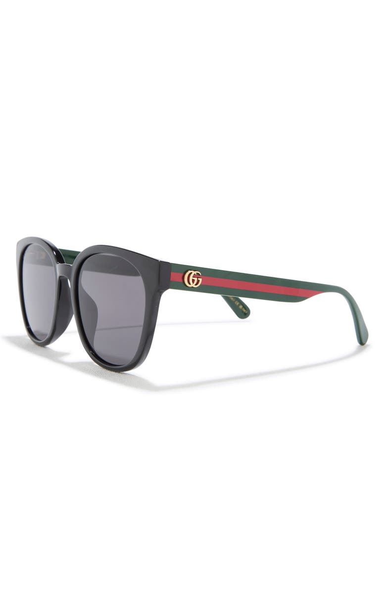 Gucci 56mm Cat Eye Sunglasses, Alternate, color, Black Green Grey