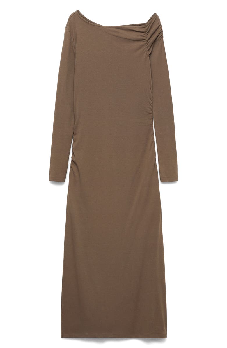 MANGO Asymmetric Long Sleeve Dress, Alternate, color, 