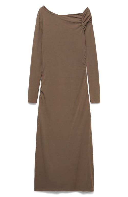 Mango Dress Medium Brown In Medium Brown