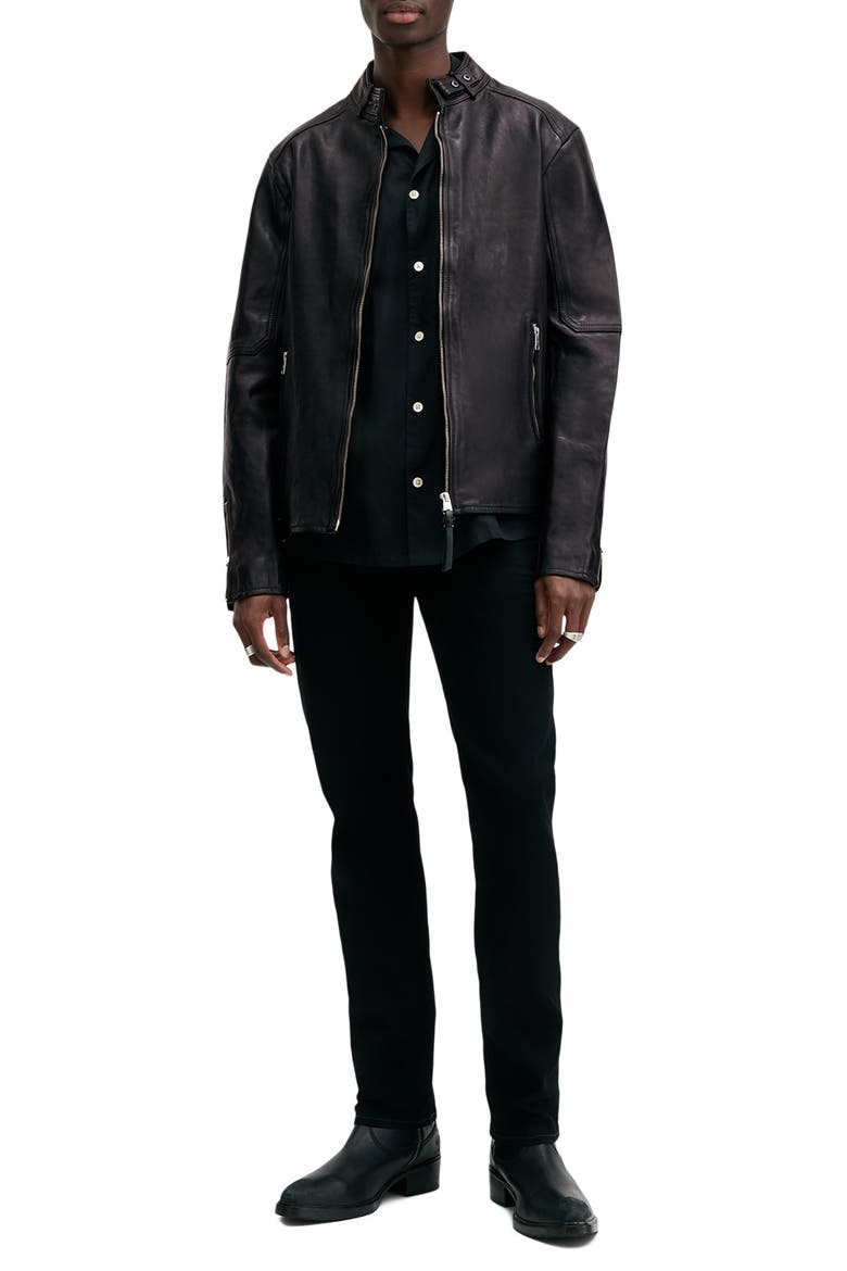 Cora Leather Jacket, Alternate, color, JET BLACK