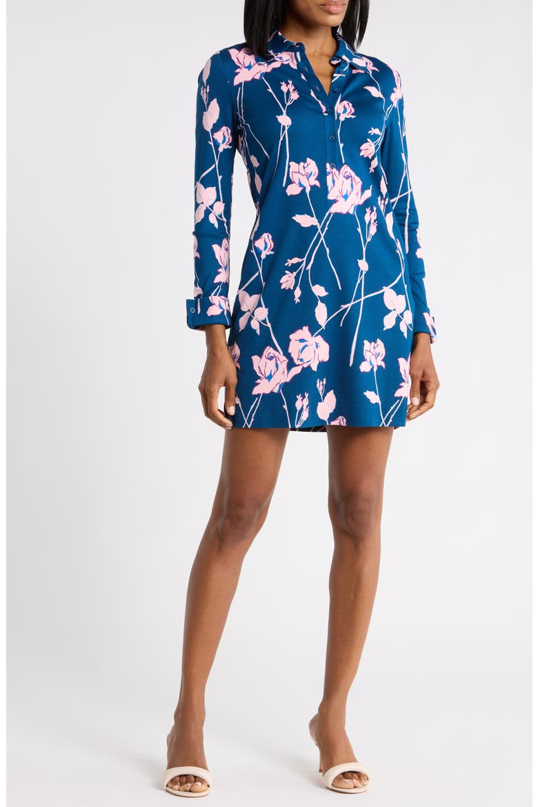 Alarica Long Sleeve Minidress, Main, color, FINAL ACT FLORAL BLUSH PINK