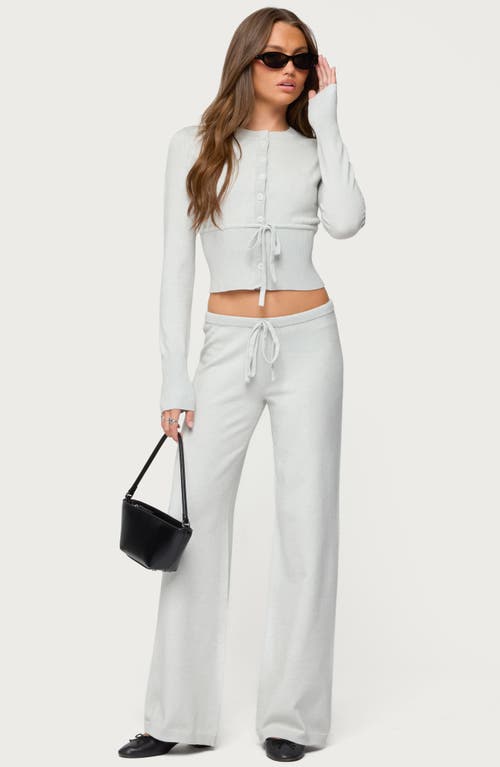 Edikted Embryn Knit Drawstring Pants In White