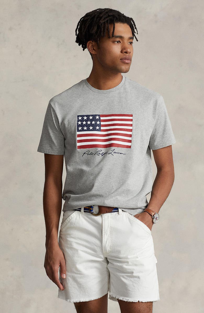 Polo Ralph Lauren American Flag Cotton Graphic T-Shirt, Alternate, color,