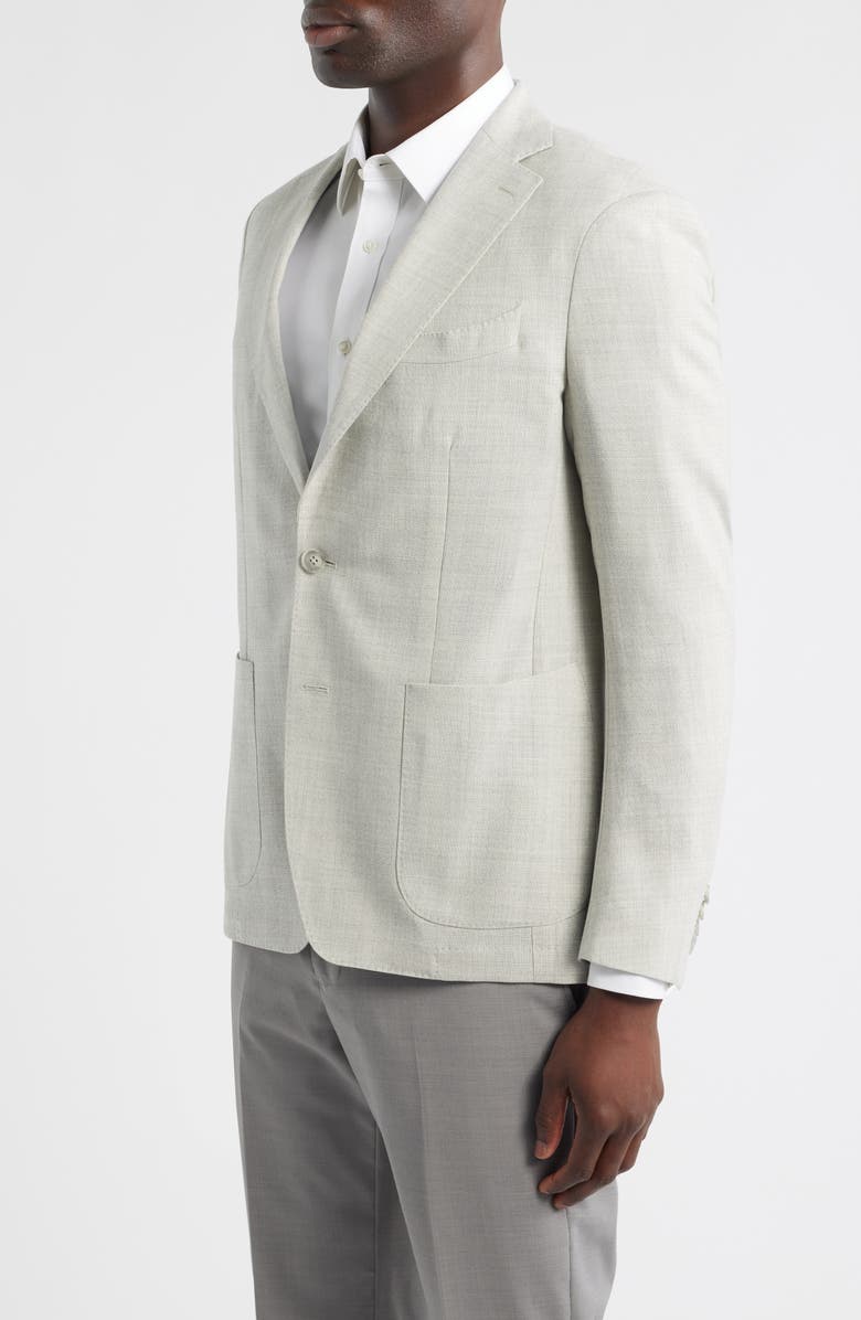 Emanuel Berg Textured Light Grey Mélange Wool Sport Coat, Alternate, color, Light Grey