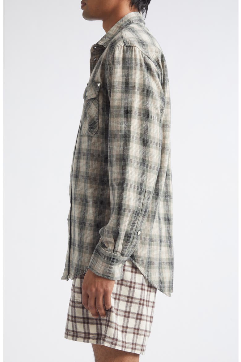 Workshop Plaid Flannel Button-Up Shirt, Alternate, color, SAGE PLAID