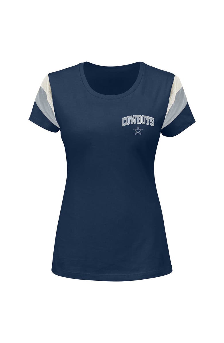 FANATICS Women's Fanatics Branded Micah Parsons Navy Dallas Cowboys Plus Size Sleeve Stripe Name & Number T-Shirt, Alternate, color,