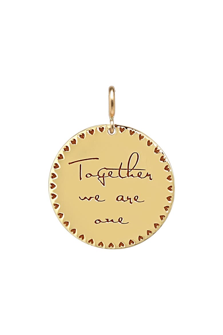 Mantra Coin Pendant, Main, color, 14K GOLD