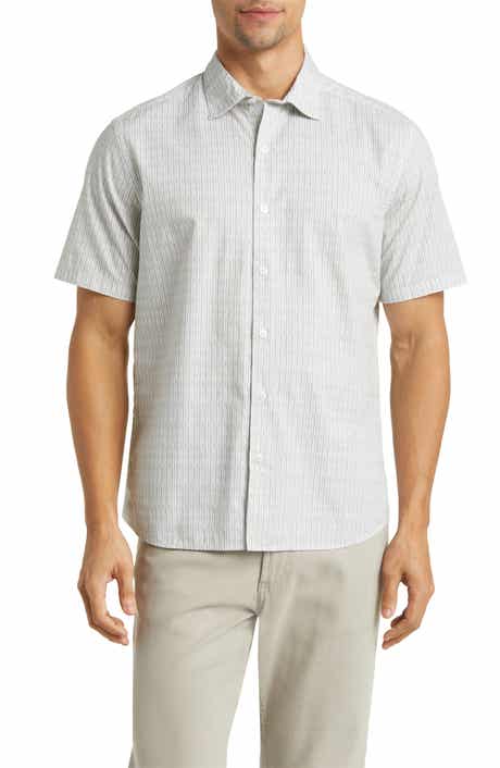 Robert Barakett Bass Stripe Short Sleeve Button-Up Shirt