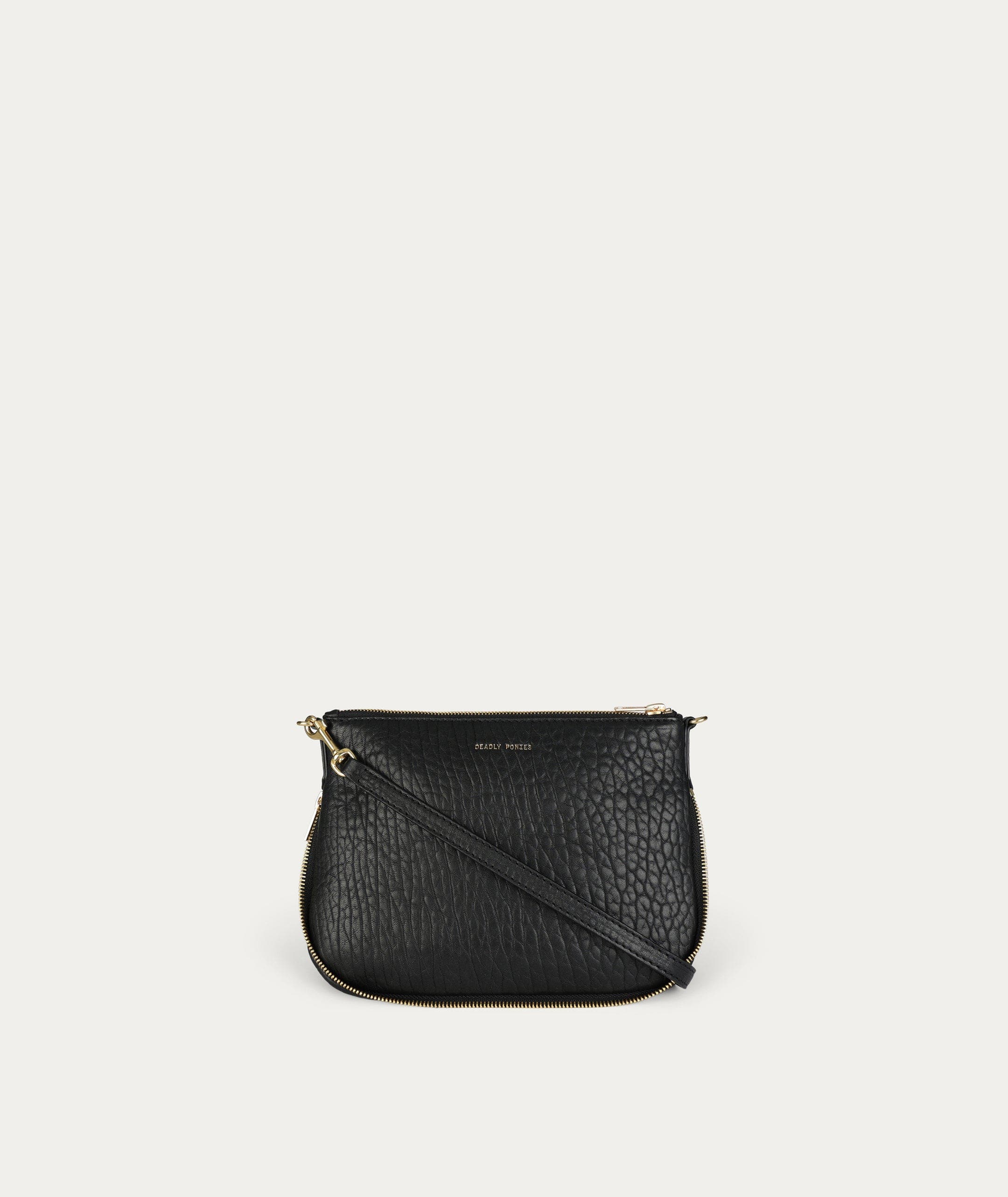 Gator Crossbody, Main, color, Black Bulle/Brass