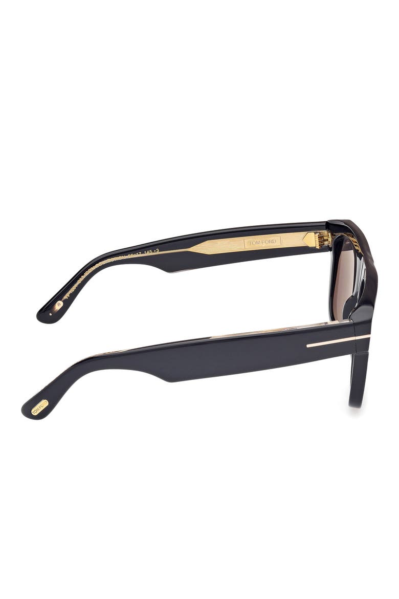 Icon 56mm Pilot Sunglasses, Alternate, color, BLACK/ CRYSTAL/ SMOKE LENSES