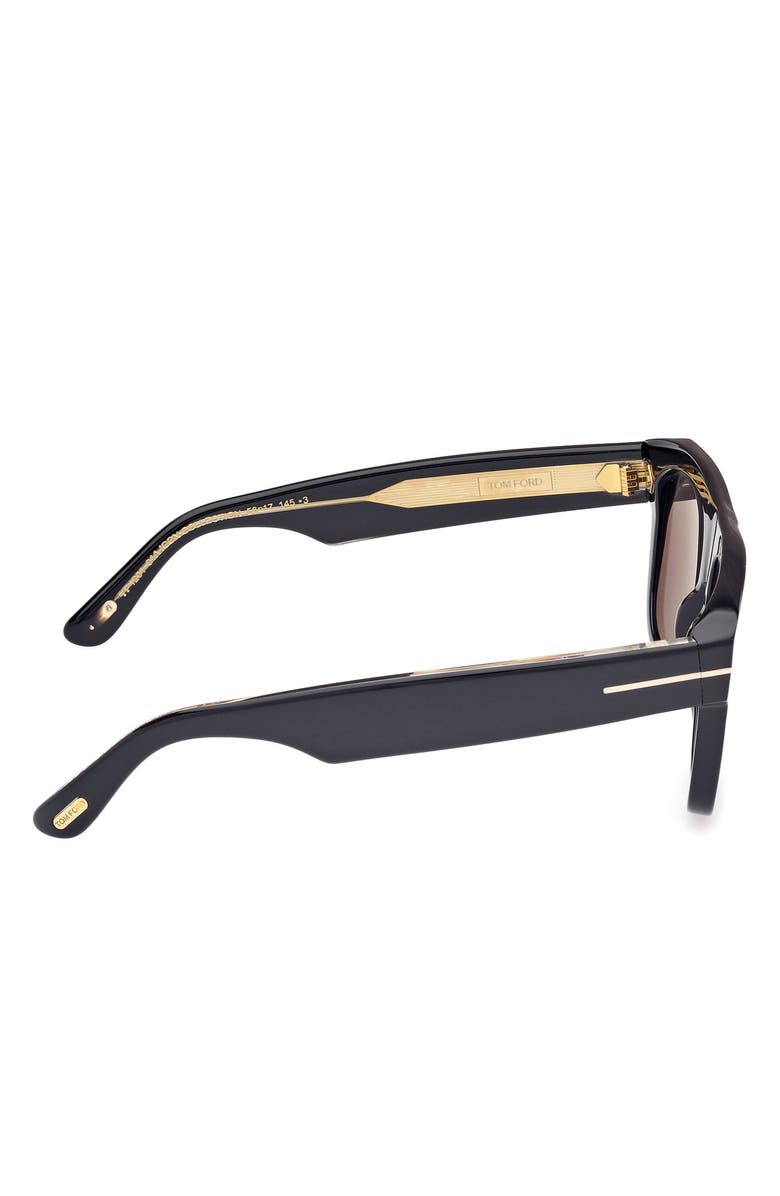 TOM FORD Icon 56mm Pilot Sunglasses, Alternate, color, Black/ Crystal/ Smoke Lenses