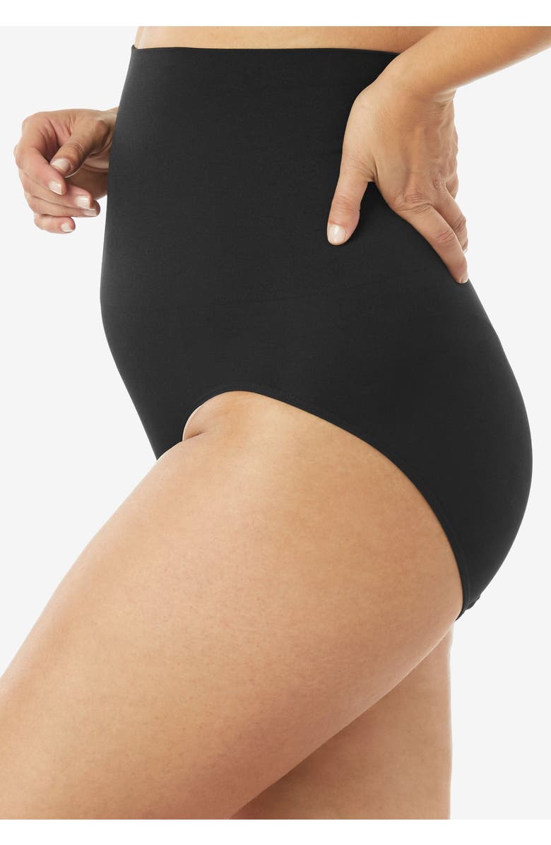 Secret Solutions Instant Shaper Medium Control Seamless High Waist Brief, Alternate, color, Black