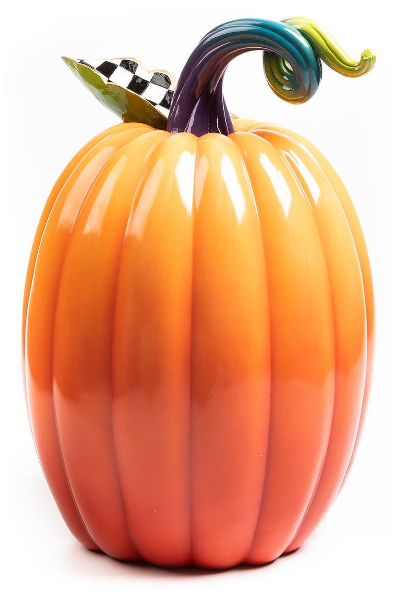 Large Ombre Pumpkin Decoration, Alternate, color, ORANGE