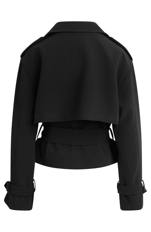 Favorite Daughter The Charles Crop Trench Coat In Black