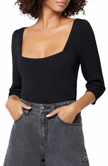 Joie Isa Square Neck Rib Stitch Top
