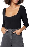 Joie Isa Square Neck Rib Stitch Top