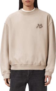 AllSaints Icon Oversize Cotton Crewneck Sweatshirt
