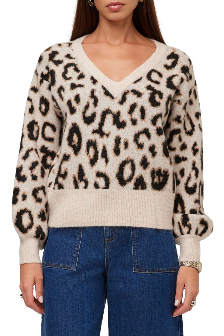 Elodie Blouson Sleeve Sweater, Main, color, LEOPARD